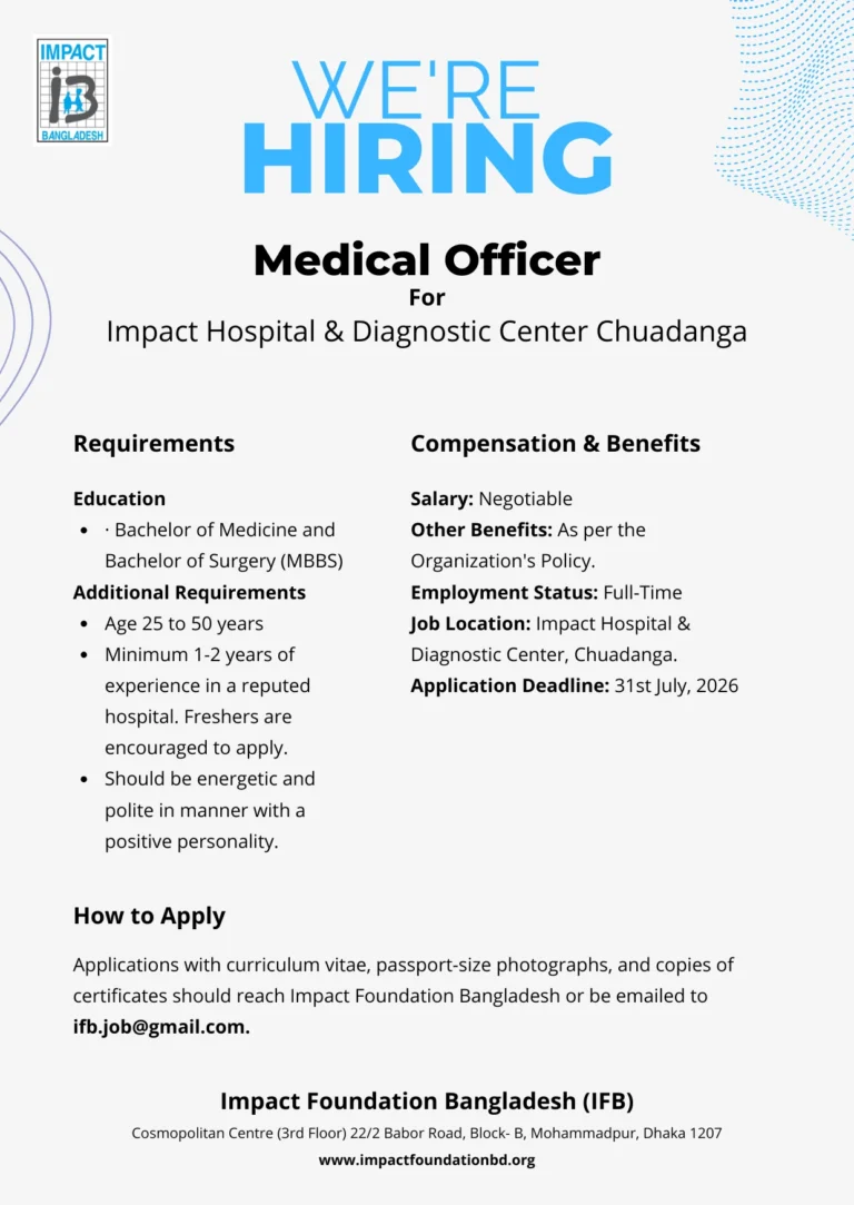 IFB Job Vacancy Announcement (Medical Officer)